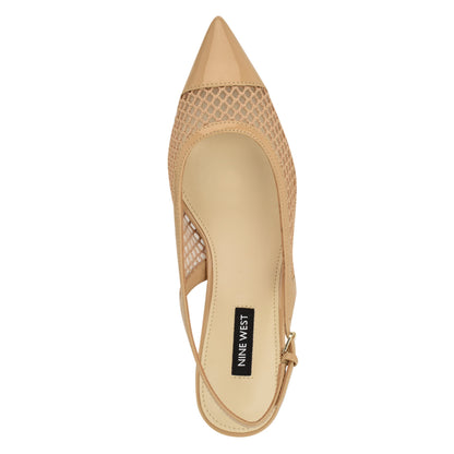 Eraya Mesh Kitten Heel Slingback Pumps