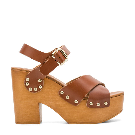 Corts Studded Leather Wedge Sandals