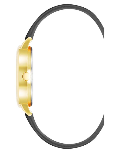 Floral Dial Saffiano Strap Watch