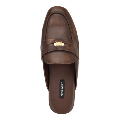 Evans Leather Loafer Mules
